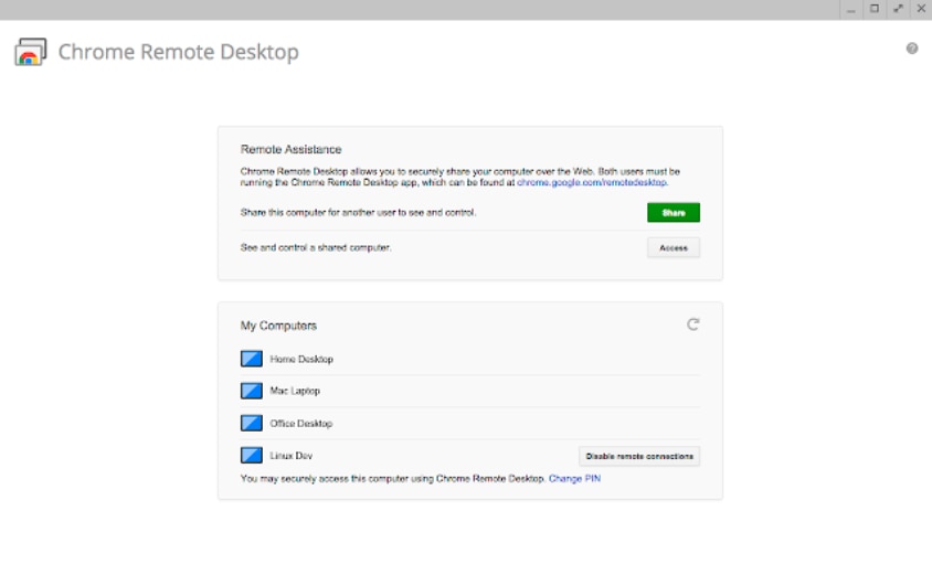 Chrome Remote Desktop free tool