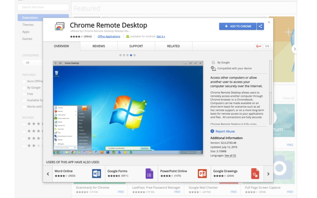 chrome remote desktop connecting
